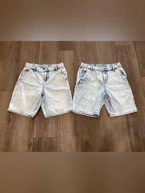 art class Light Acid-Wash Denim Loose Baggy  Shorts